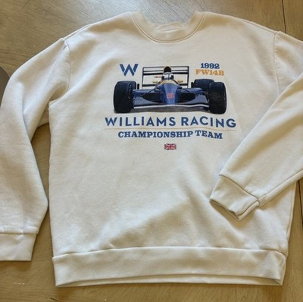 Hollister Williams Racing Formula One 1992 Graphic Moto Race Sweatshirt Men L